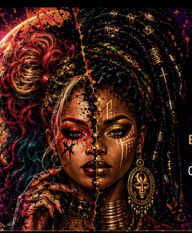 Afrocentric artistic portrait representing renewal and becoming
